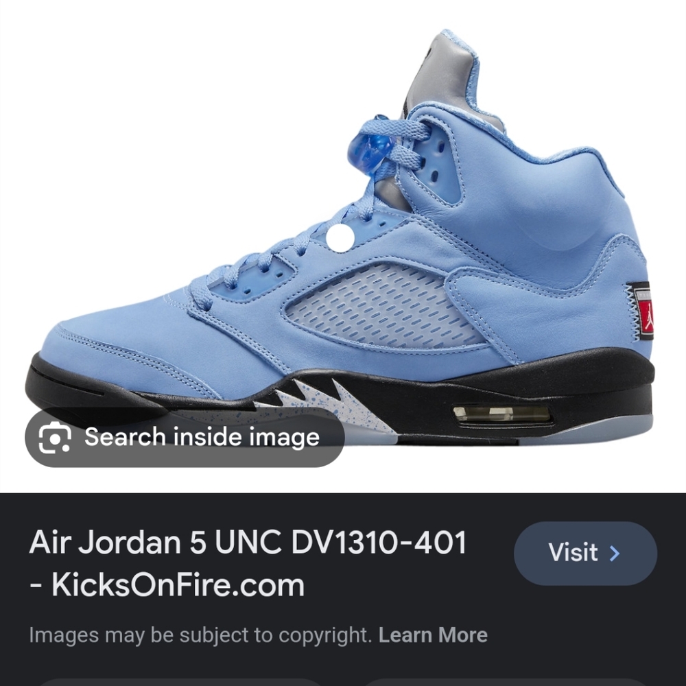 UNC blue Jordan 5